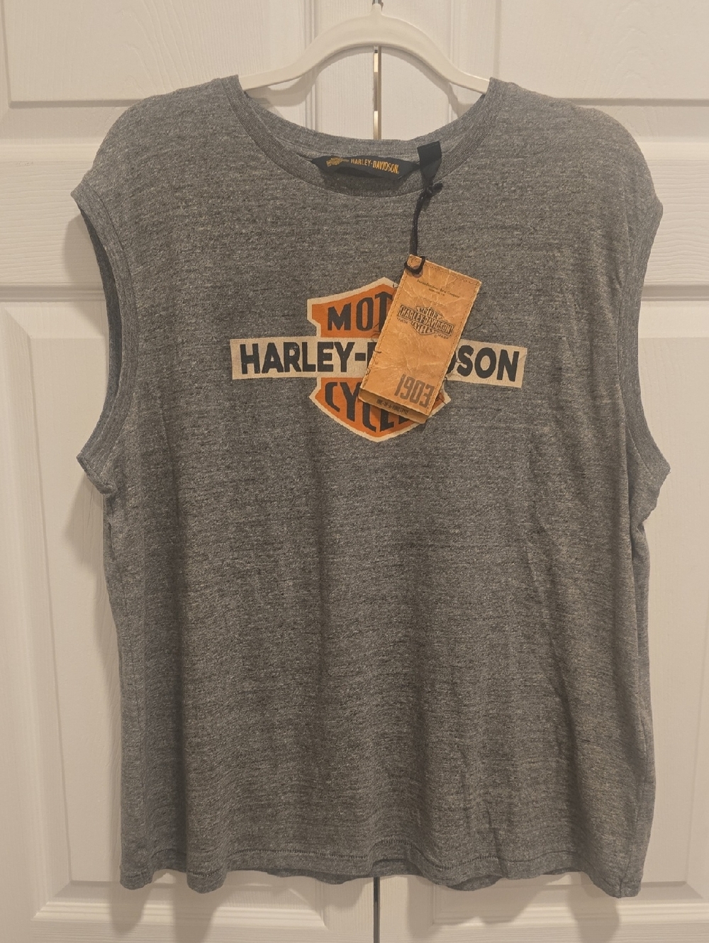 Harley-Davidson Gray Tank with Orange Logo